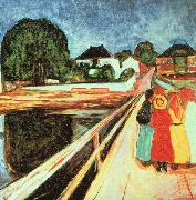 Edvard Munch Girls on a Bridge oil painting reproduction